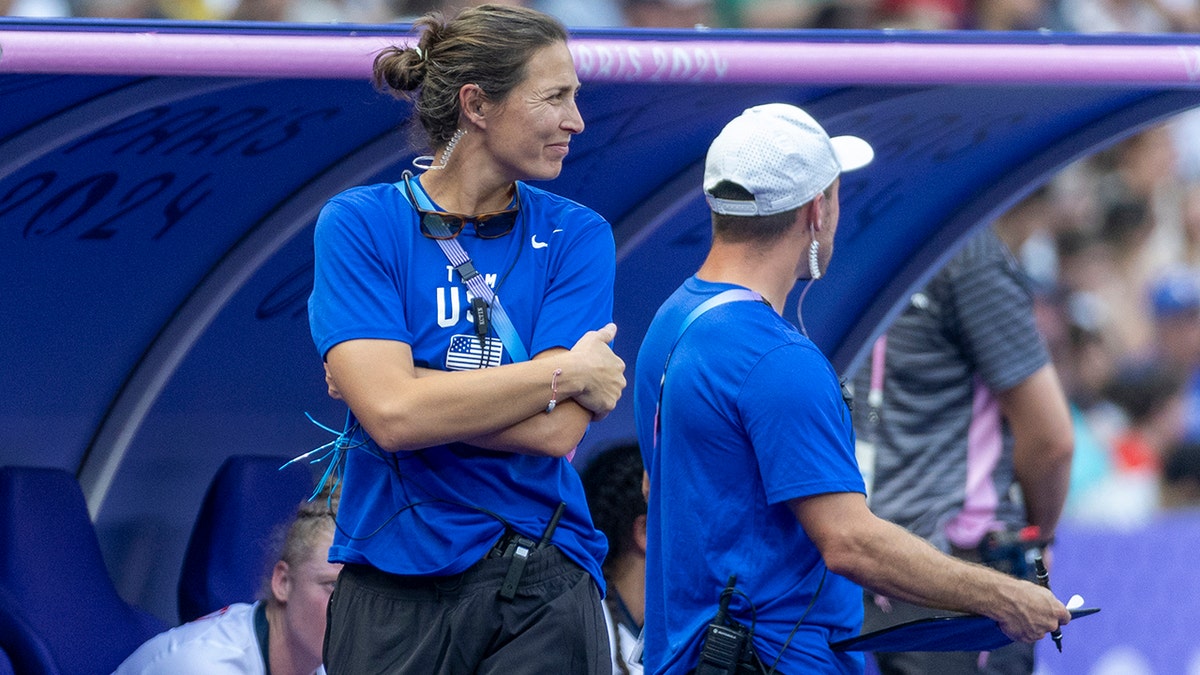 Head coach Emilie Bydwell of Team United States womens rugby