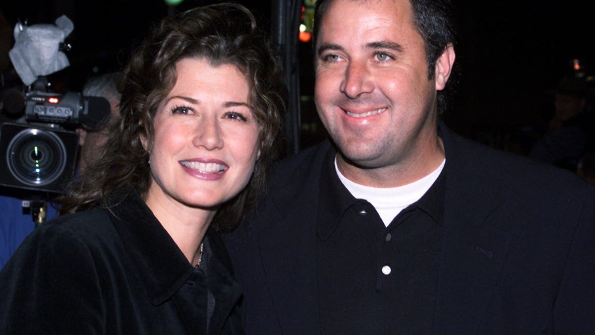 vince gill and amy grant smile in photo from 2000