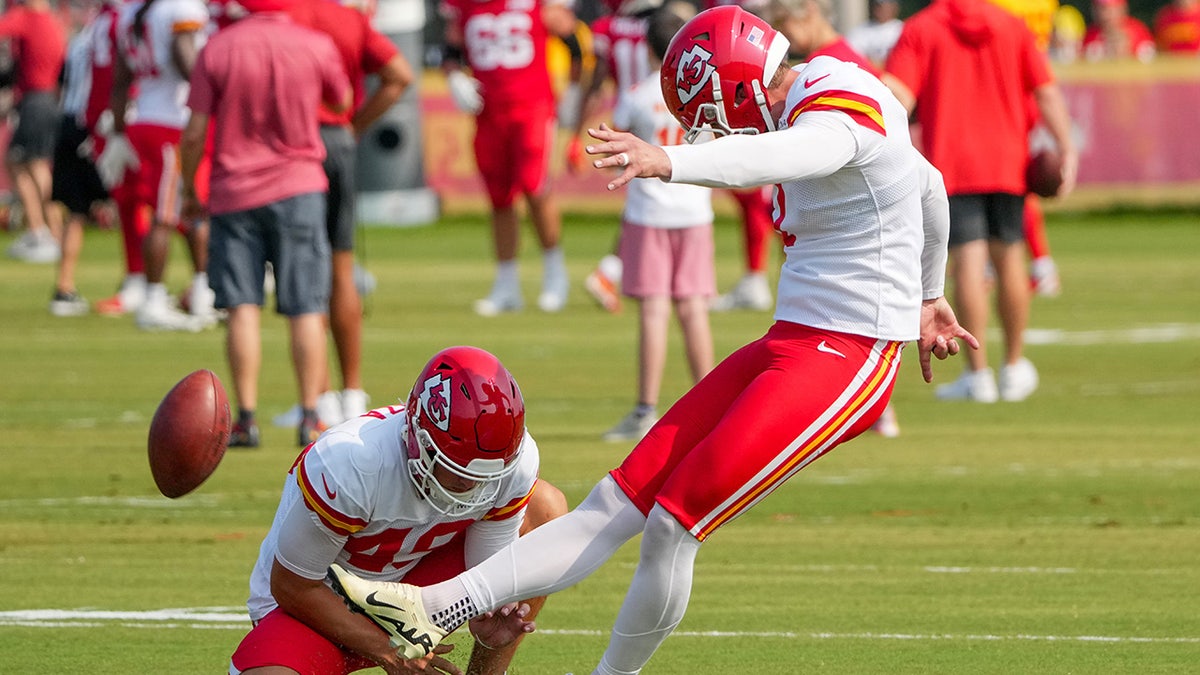 Harrison Butker performs