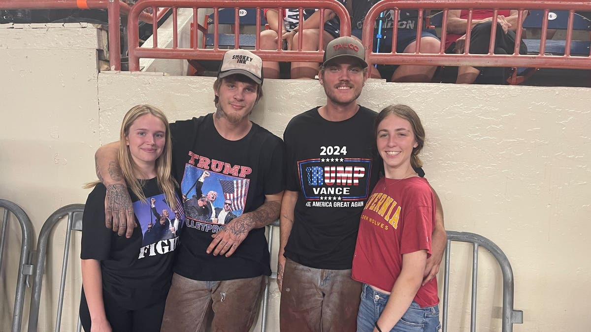 Hope, Hunter, Dakota and McKenzie were all at the Trump rally in Harrisburg and excited about voting in their first presidential election.