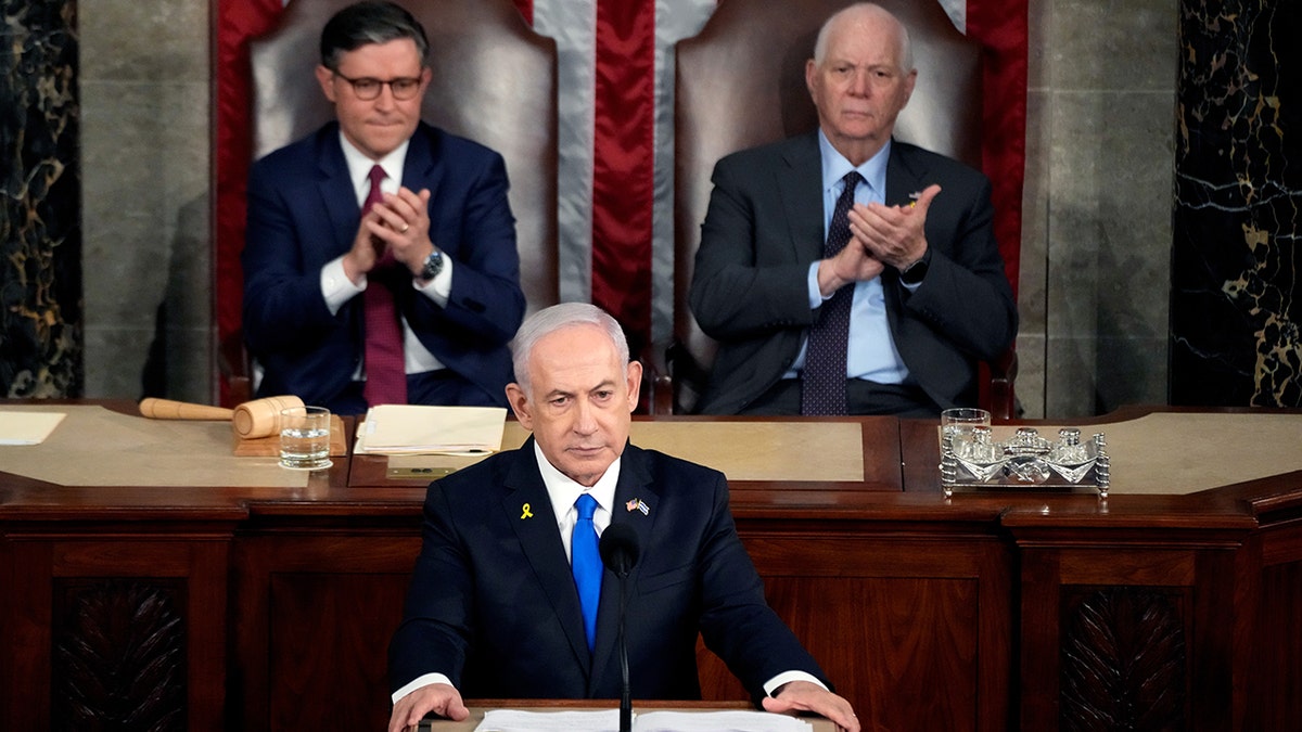 El primer ministro israelí Netanyahu pronuncia un discurso en la reunión conjunta del Congreso de Estados Unidos