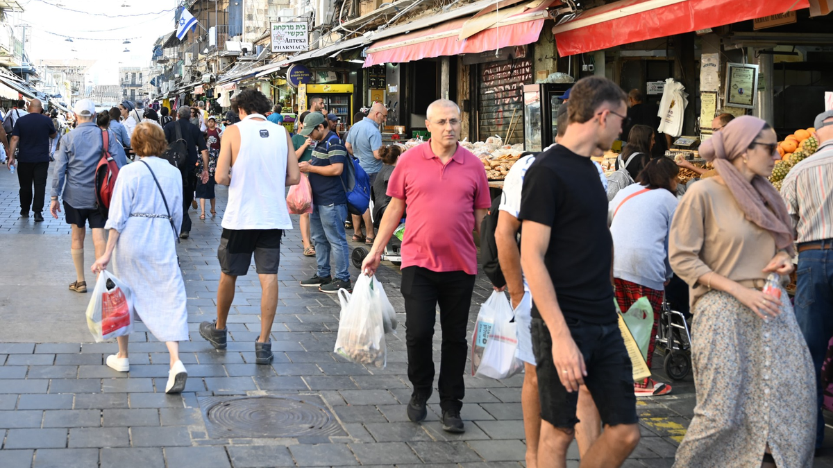 Shoppers in Jerusalem's main market.