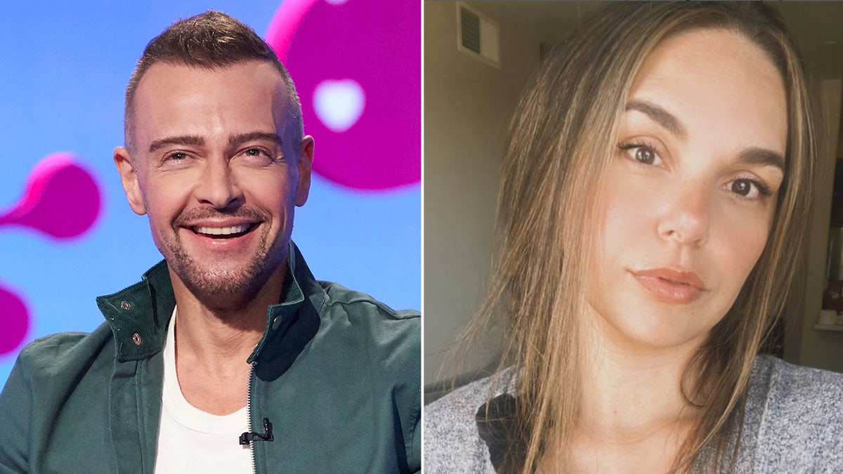 Fotos lado a lado de Joey Lawrence y Melina Alves