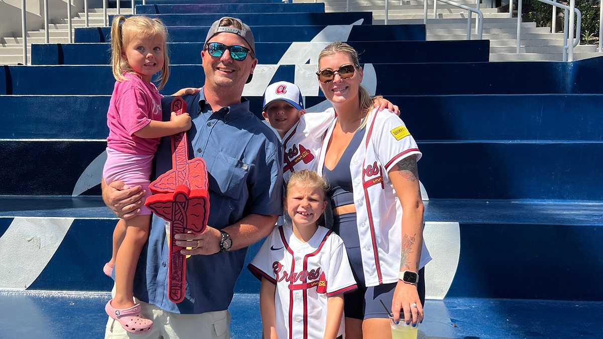 Neal family from Tennessee in Braves jerseys