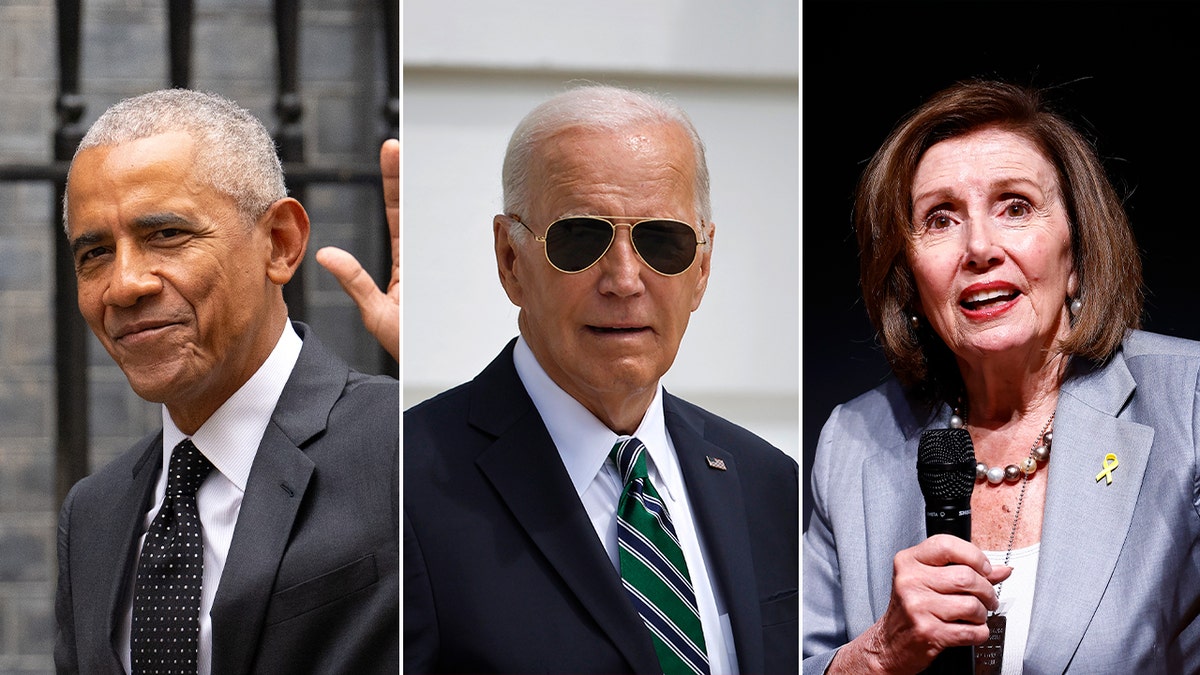 Barack Obama, Joe Biden, Nancy Pelosi in three-way photo split