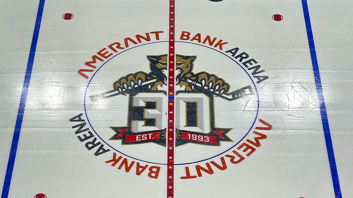 Panthers logo on ice