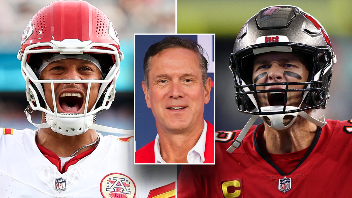 Patrick Mahomes, Drew Bledsoe and Tom Brady together