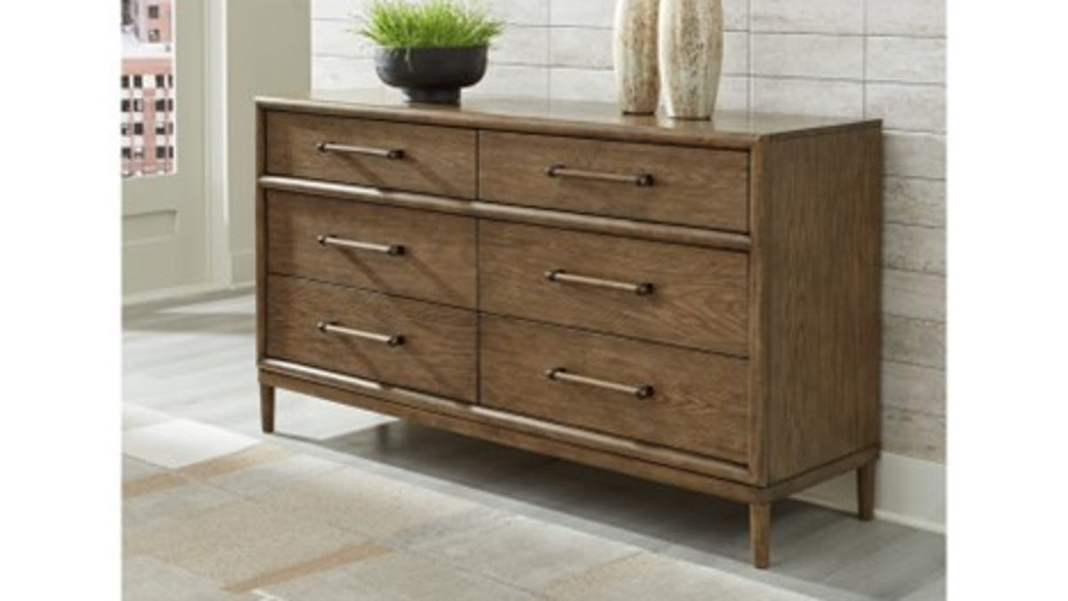 This dresser is unique and modern. 