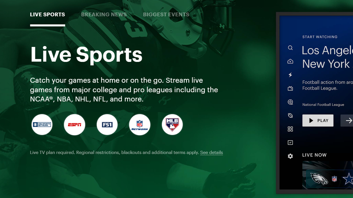 Get access to live sports with Hulu's Live TV option.