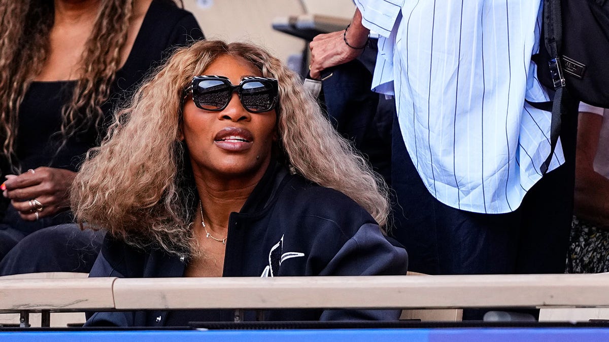 Serena Williams watches the gold medal match