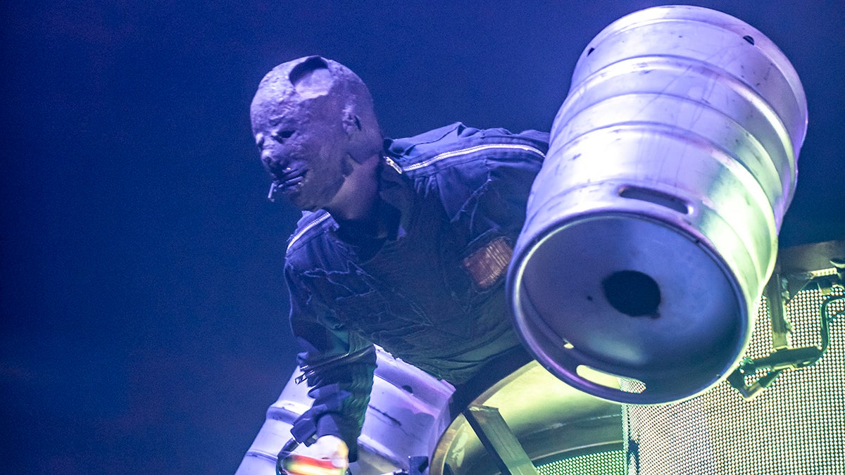 Sid Wilson in costume for Slipknot on stage