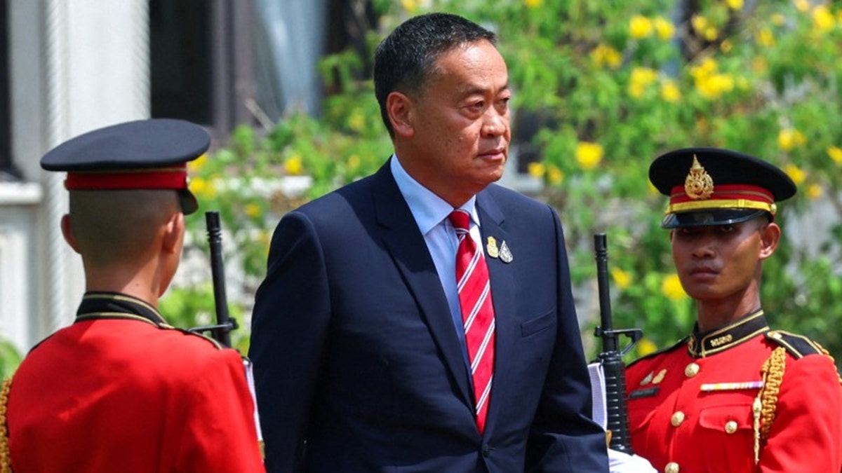 Thailands Prime Minister Srettha Thavisin arrives to welcome Bruneis Sultan Hassanal Bolkiah at the Government House in Bangkok