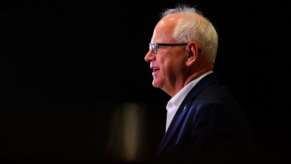 Tim Walz speaks during a press conference