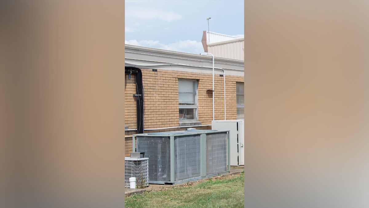 A photo shows the air conditioning unit Thomas Crooks used to access the roof ahead of the assassination attempt of former President Donald Trump