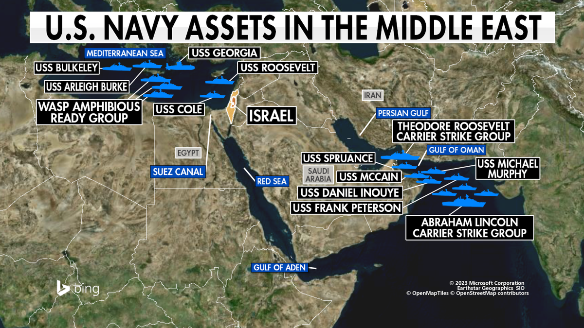 Mapa de localización de buques de la US Navy