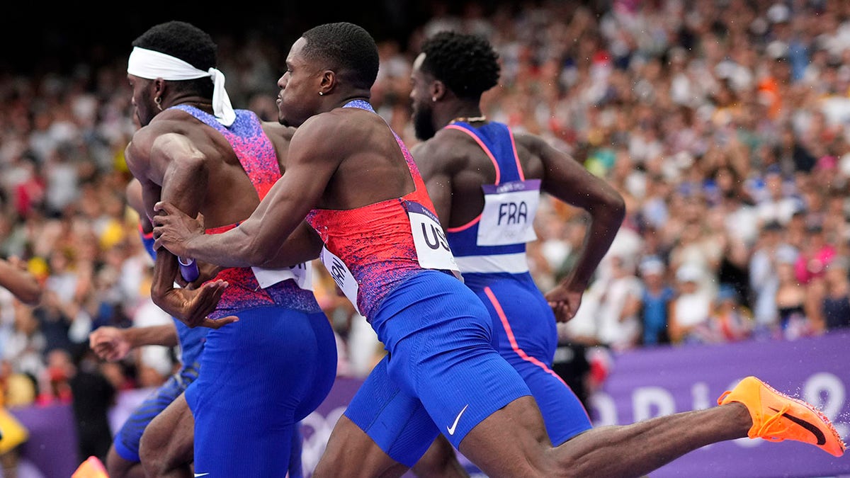 Christian Coleman y Kenneth Bednarek en acción