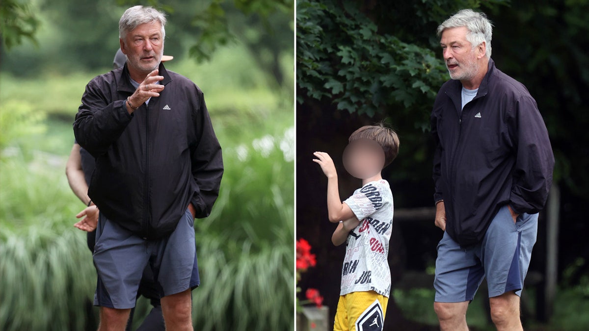 Actor Alec Baldwin wears Adidas jacket and shorts to film reality show.