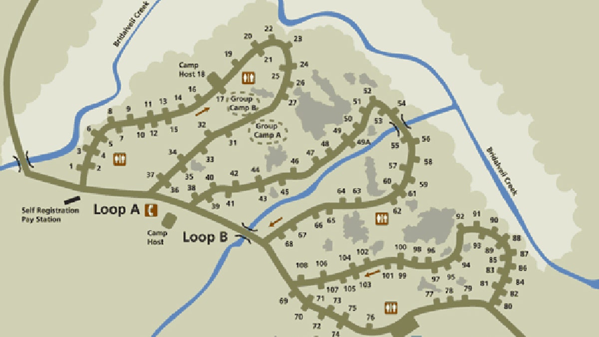 Bridalveil Creek map