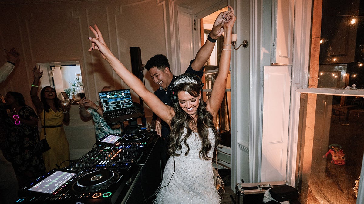 Bride dancing at wedding reception