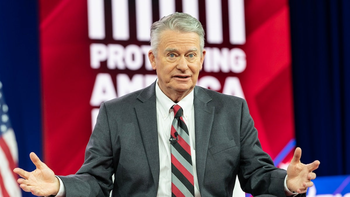 Idaho Governor Brad Little speaks during the second day of the Conservative Political Action Conference (CPAC) in Washington, DC at the Gaylord National Harbor Resort. 