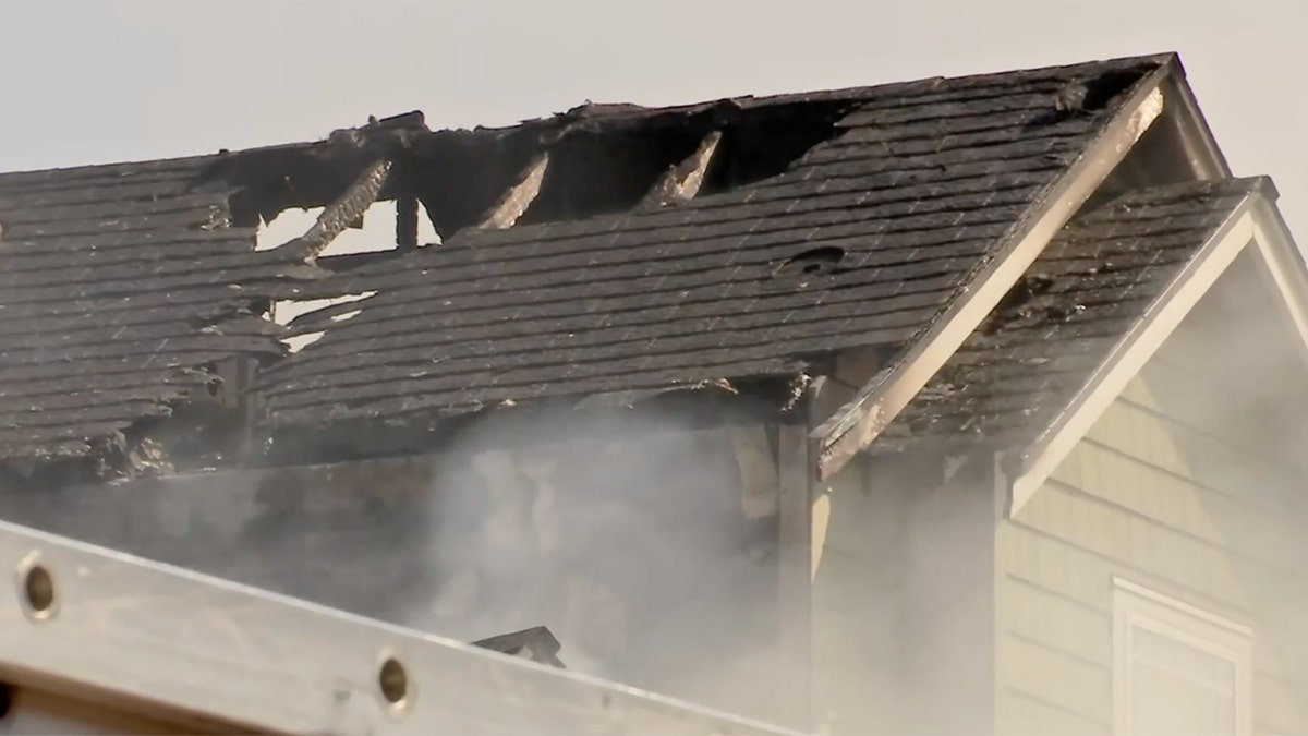 Roof caved in after plane crash