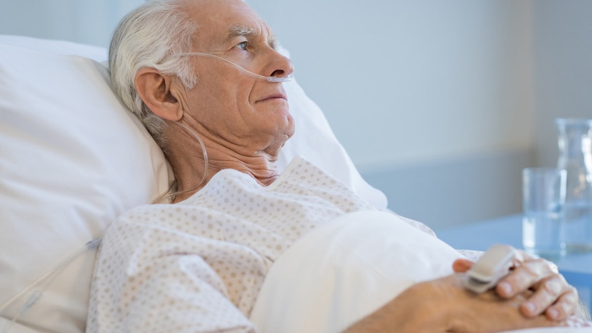 Old man in hospital