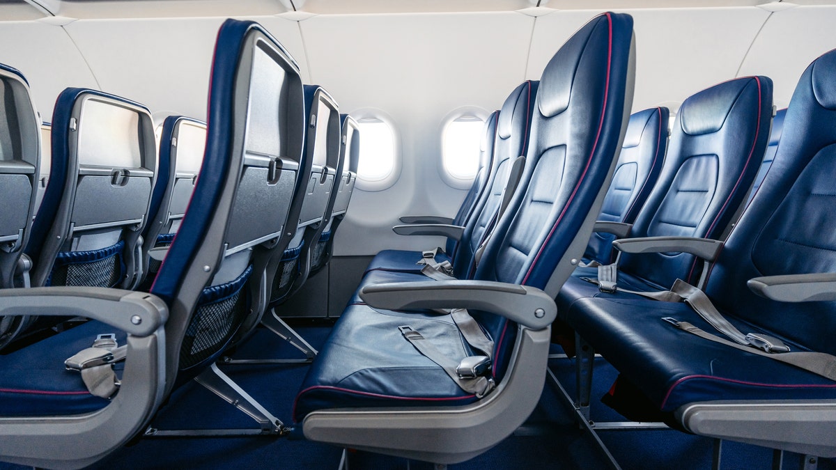 Empty seats on an airplane 