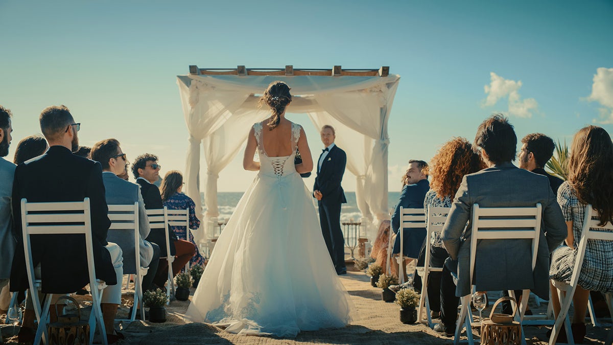 Novia caminando hacia el altar