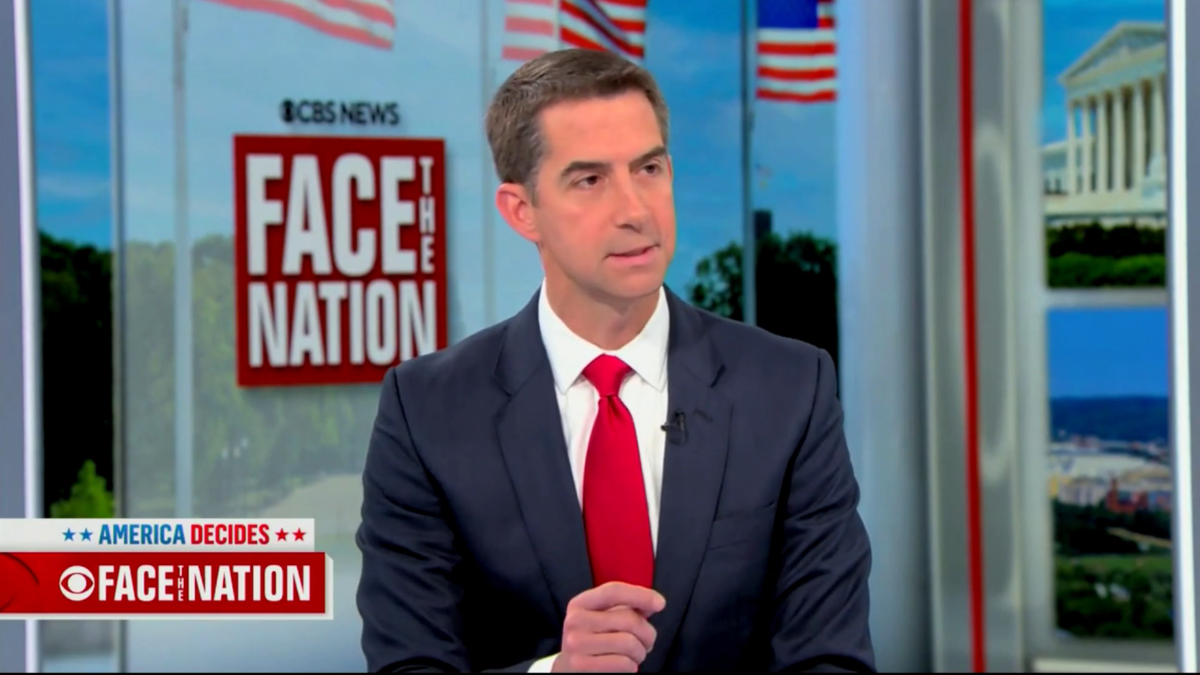 El senador Tom Cotton en "Face the Nation" de la CBS.