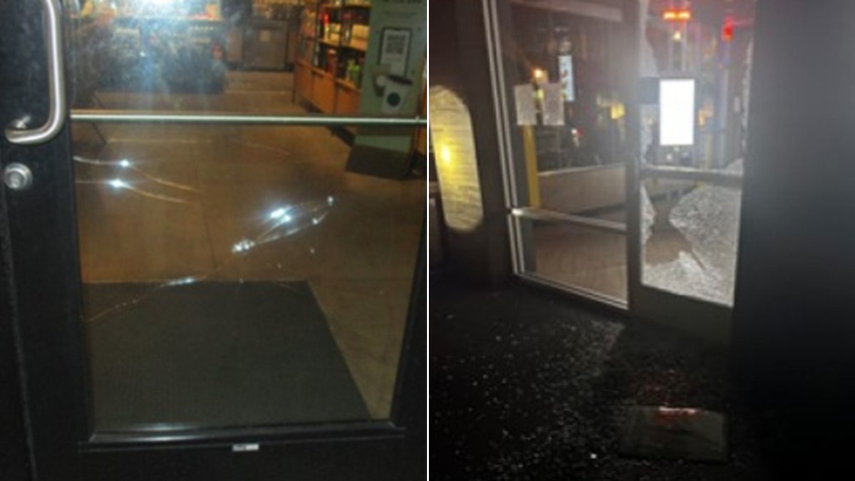 Florida businesses damaged with broken windows