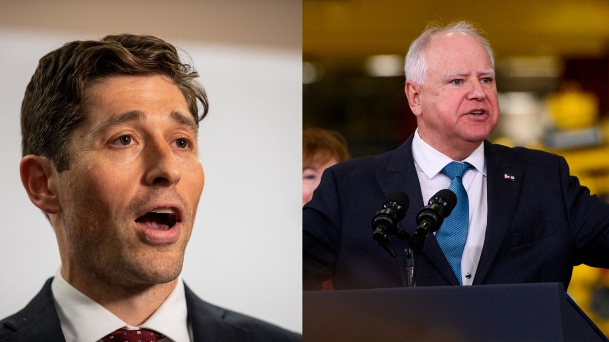 división izquierda-derecha: Alcalde Jacob Frey y Gobernador Tim Walz