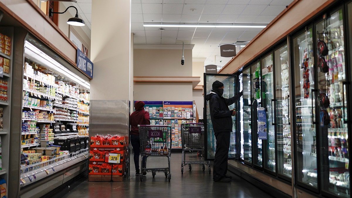 Customers shop at a Giant Food supermarket