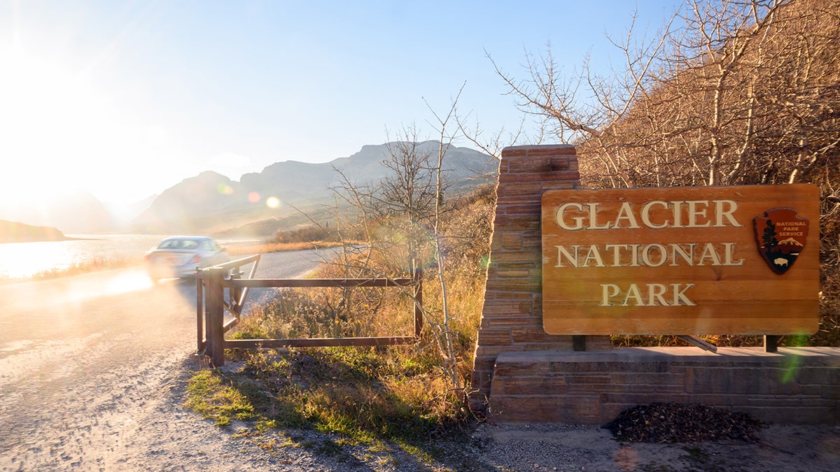 Entrance sign to Glacier National Park