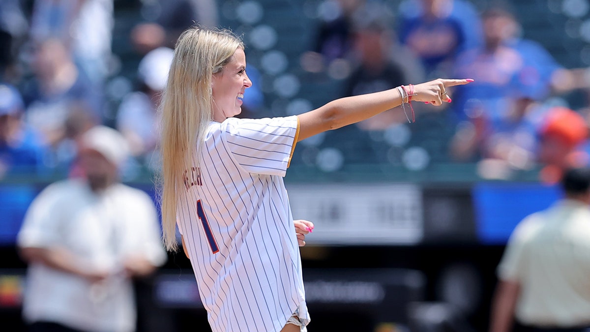 Haliey Welch en el partido de los Mets