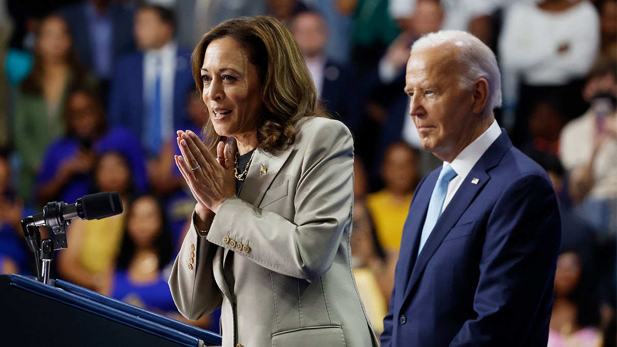 Kamala Harris and Joe Biden together on stage