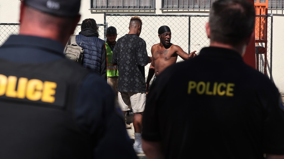 Homeless person being dispersed in Long Beach, CA