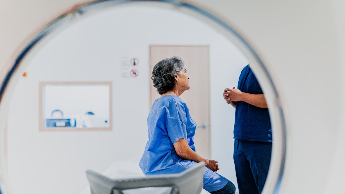 Woman getting an MRI