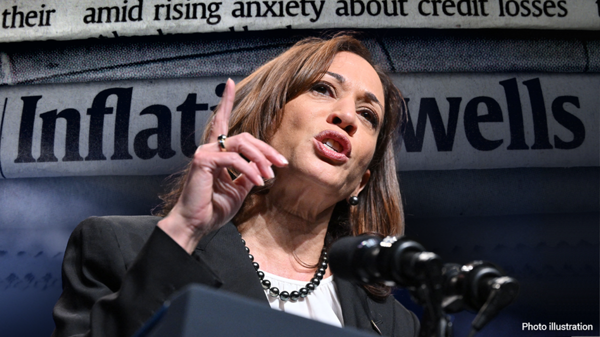 Kamala Harris with inflation headline - photo illustration