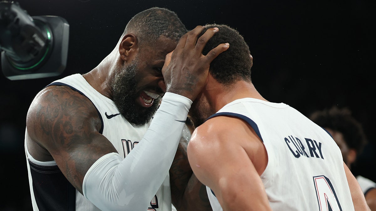 LeBron and Steph celebrate