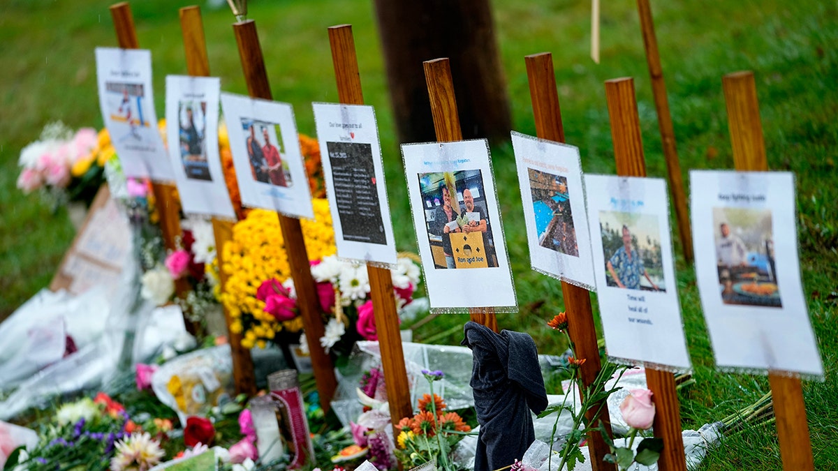 Memorial to the shooting victims in Lewiston, Maine