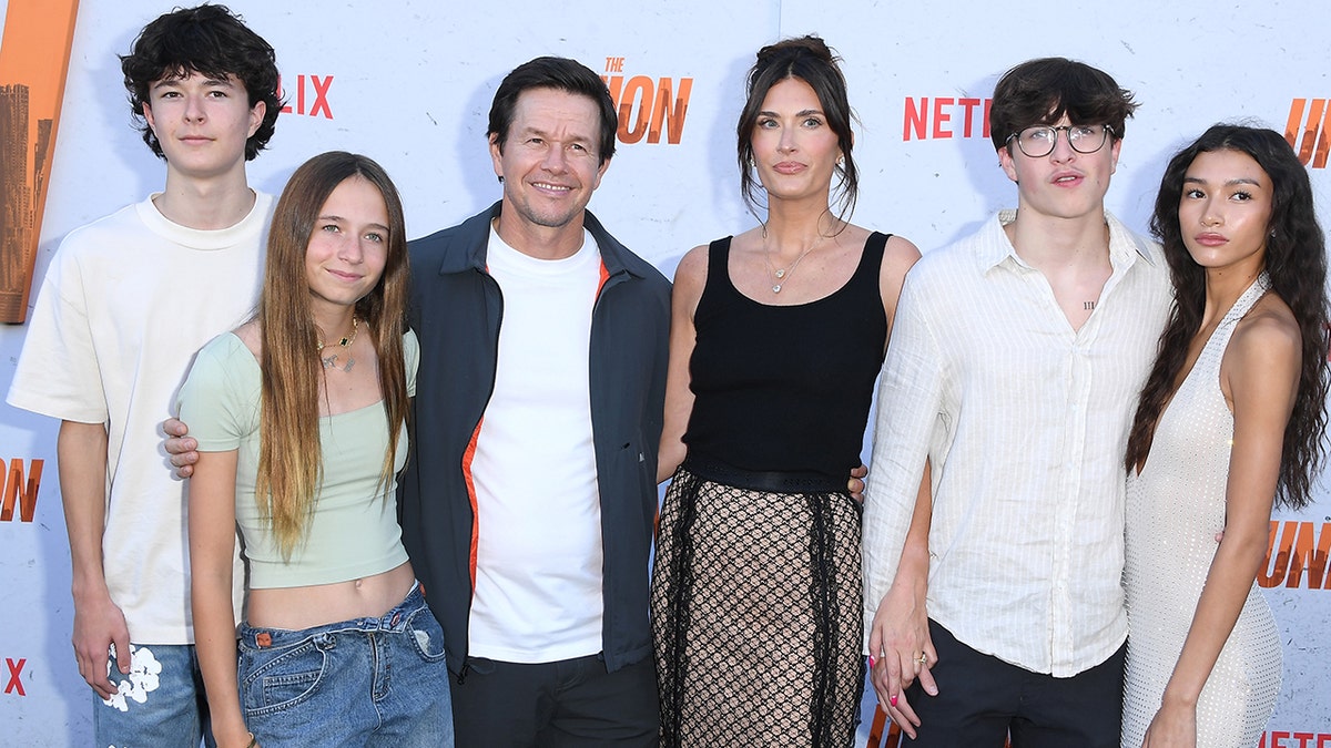 Mark Wahlberg walked at the premiere of "The Mission" with his wife and children.