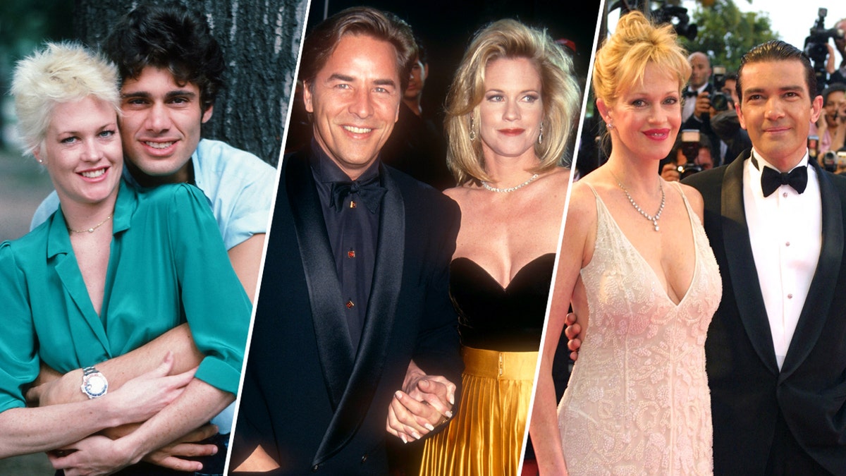 A triple division of Melanie Griffith with Steven Bauer, Don Johnson and Antonio Banderas.