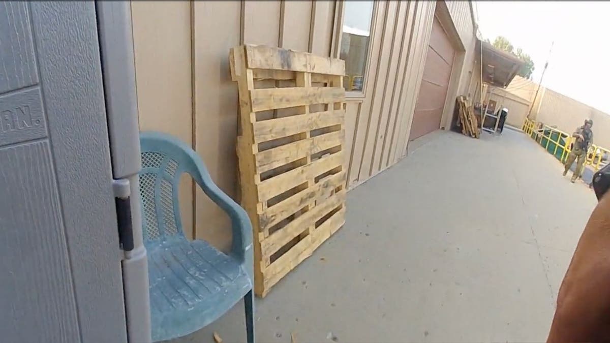 Crooks could have used this pallet to get onto the roof