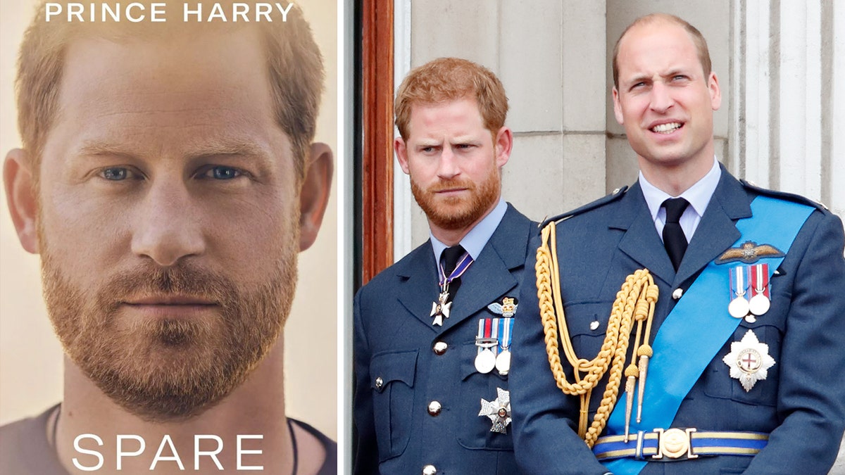 Prince William and Prince Henry stand on balcony.