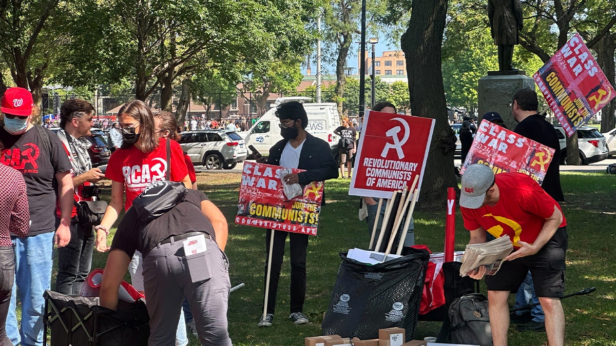 Revolutionary Communists of America outside the Democratic National Convention (DNC).