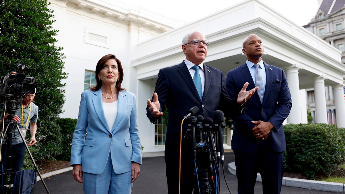 Tim Walz speaking at the White House