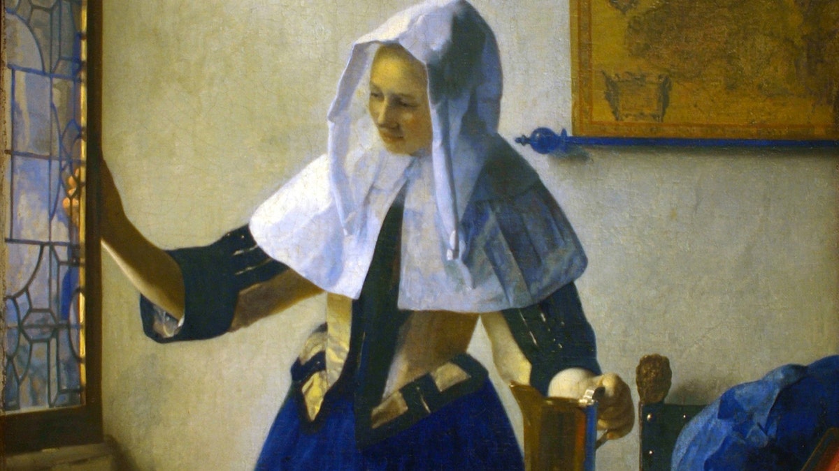 "A Young Woman with a Water Pitcher" painting