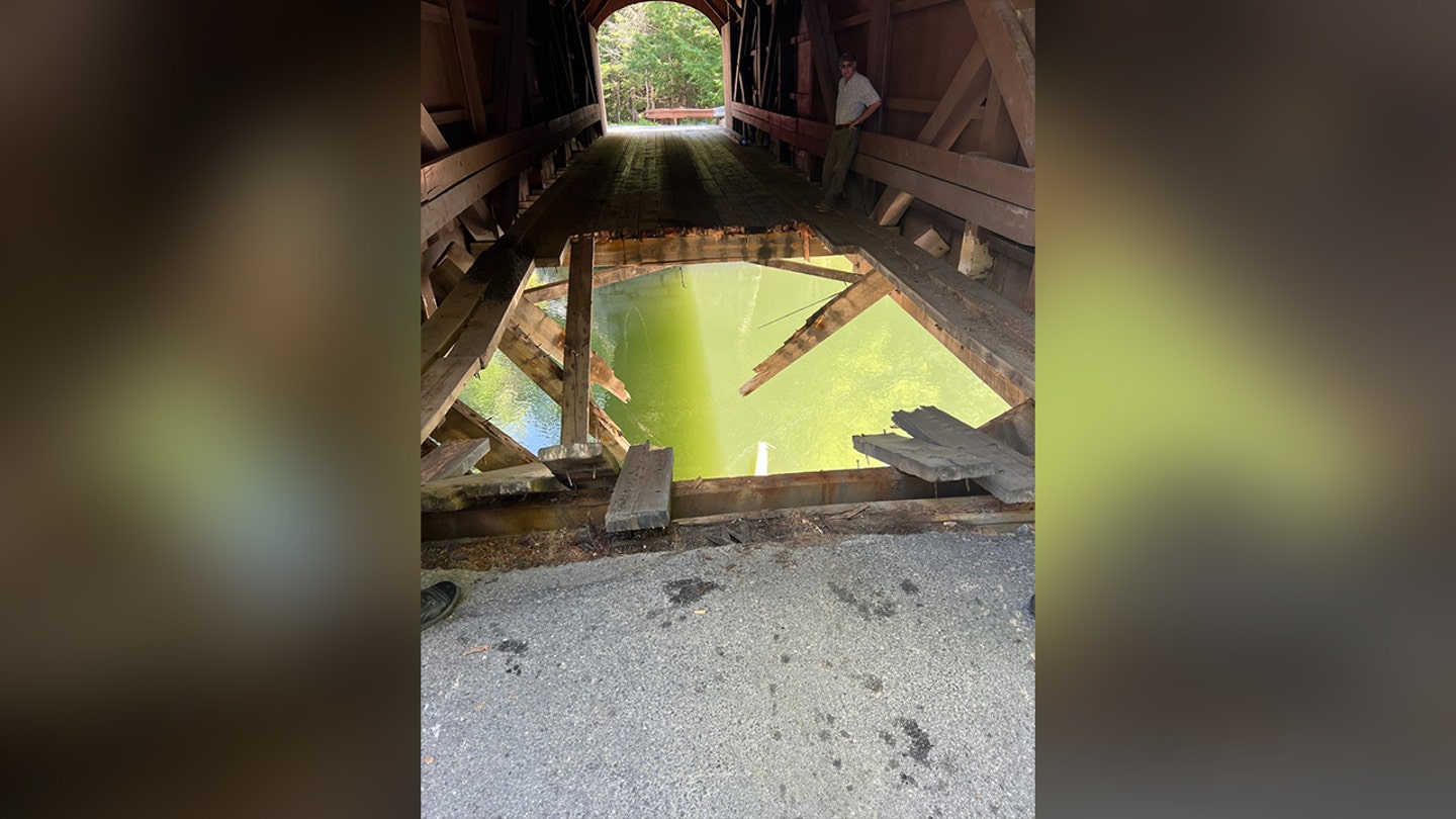 Historic Maine Covered Bridge Collapses Under Overweight Dump Truck