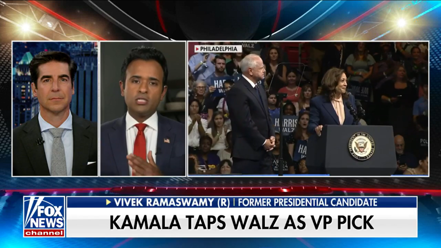 Vivek Ramaswamy: Tim Walz Selection as VP Gives Trump Campaign Needed 'Reset'