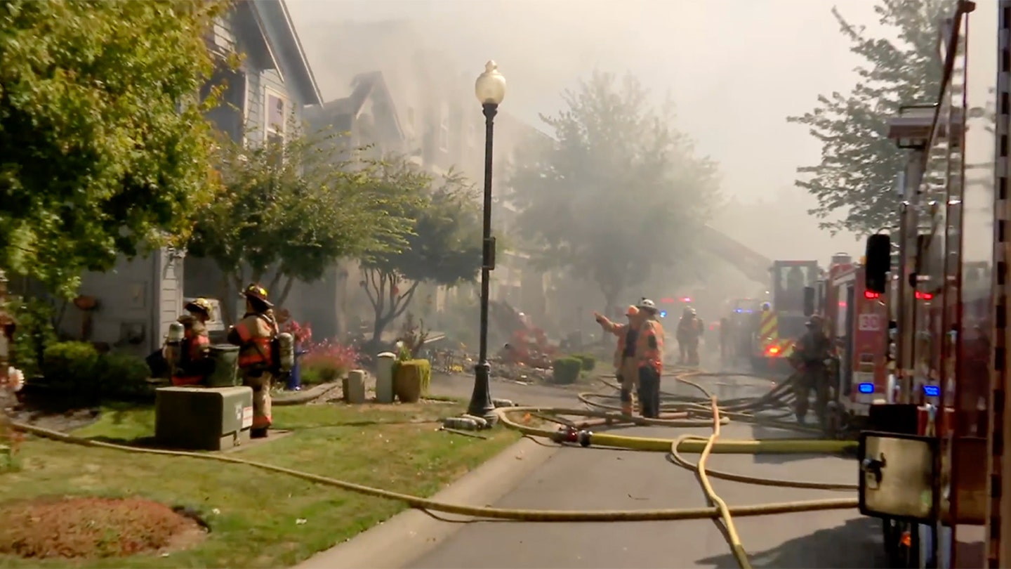 Small Plane Crashes into Townhouse in Oregon Residential Neighborhood